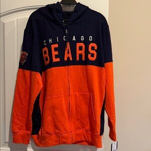 Chicago Bears Zip Hoodie - Navy and Orange
